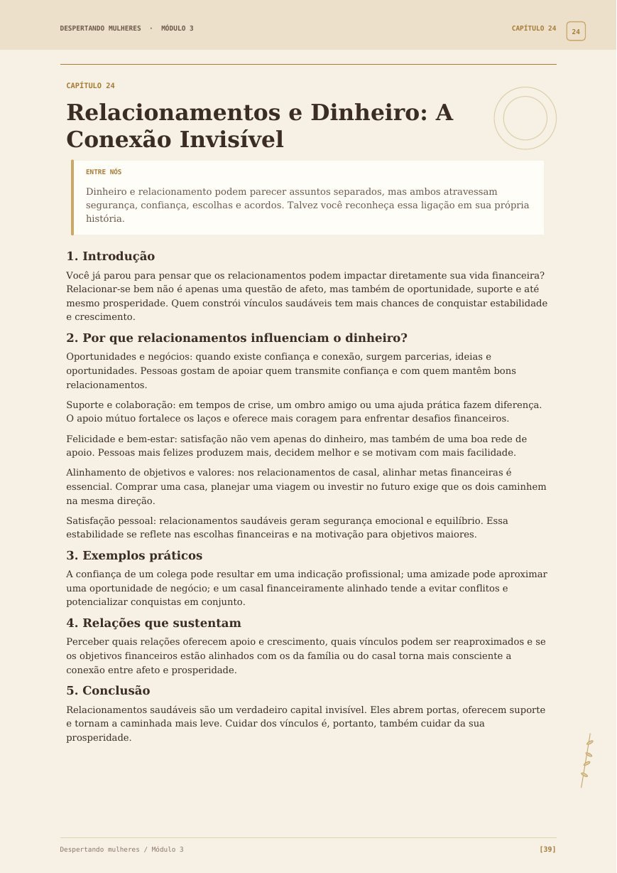 Página interna do Módulo 3